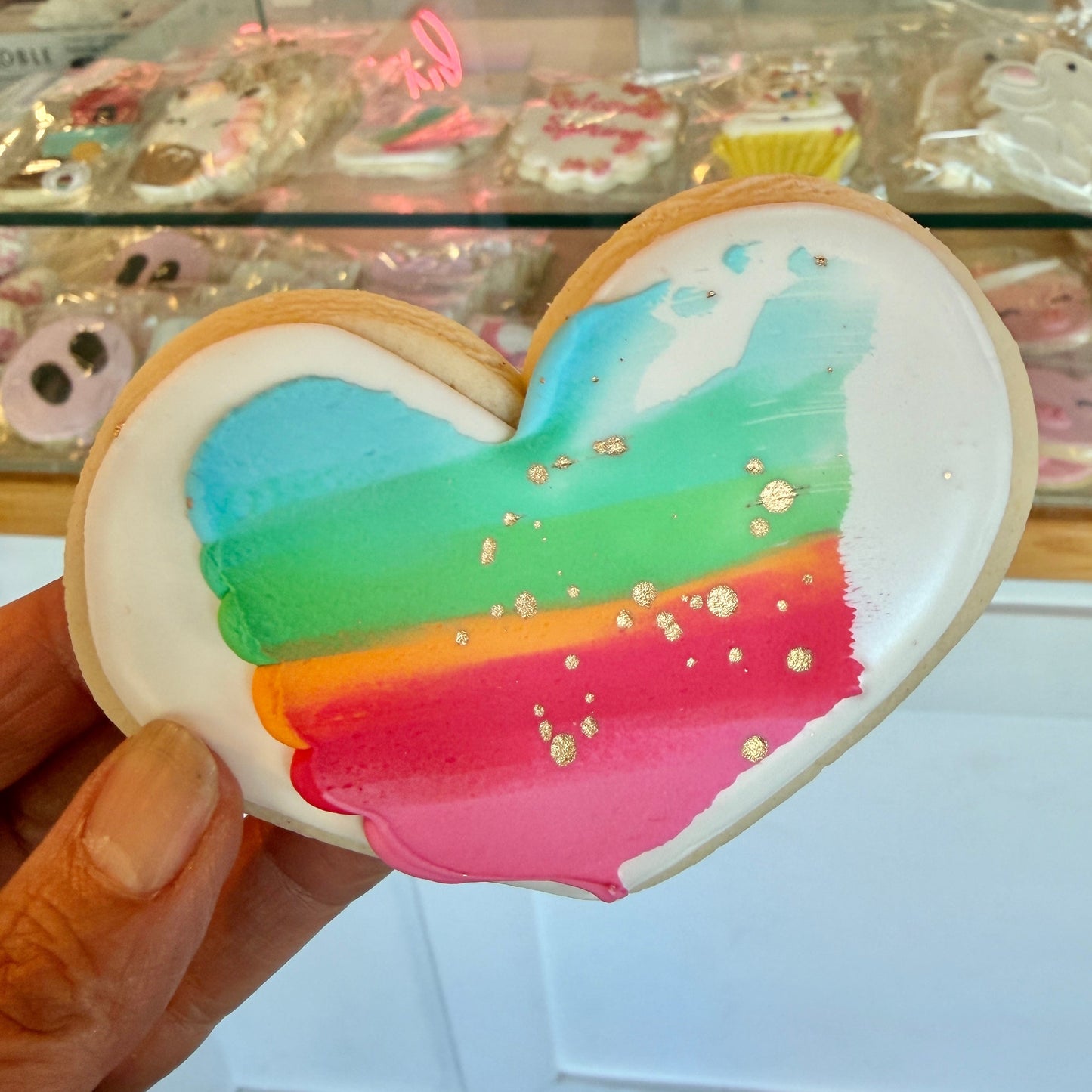 Rainbow Heart Cookie