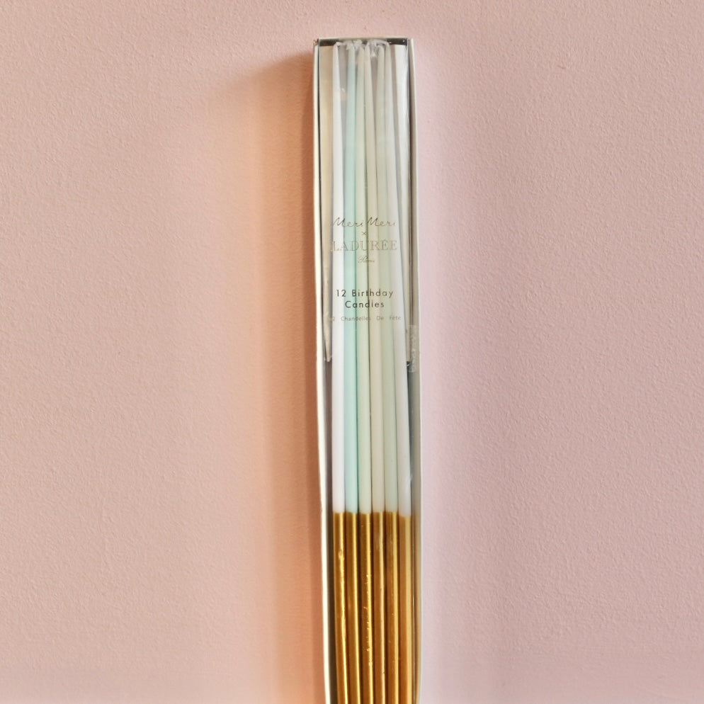 Ladurée Paris Gold Dipped Tall Tapered Candles (x 12)