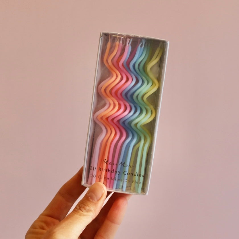 Pastel Swirly Candles (x 20)