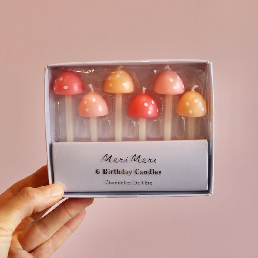 Mushroom Birthday Candles (x 6)