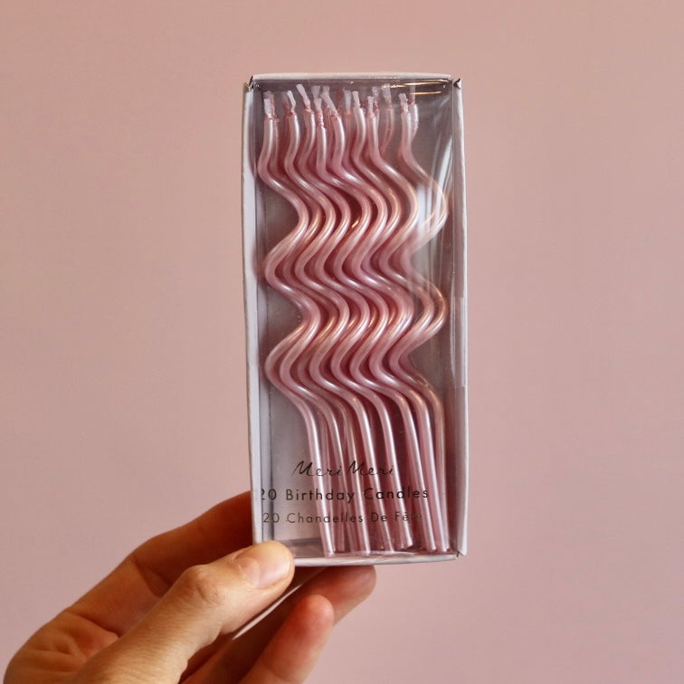 Pink Swirly Candles (x 20)