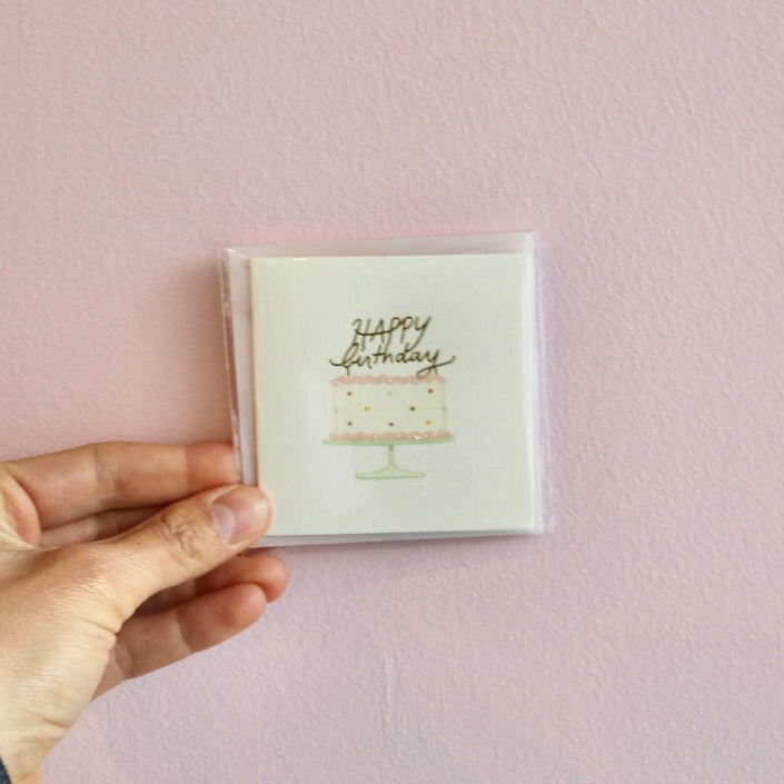 Happy Birthday Cake Mini Card