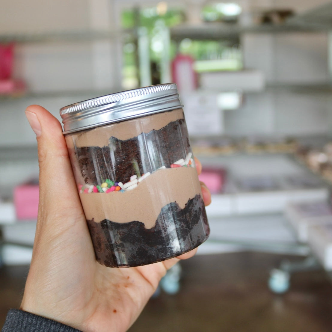 Vegan Chocolate Birthday Cake Jar