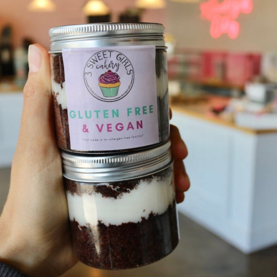Gluten Free AND Vegan Chocolate + Vanilla Buttercream Cake Jar