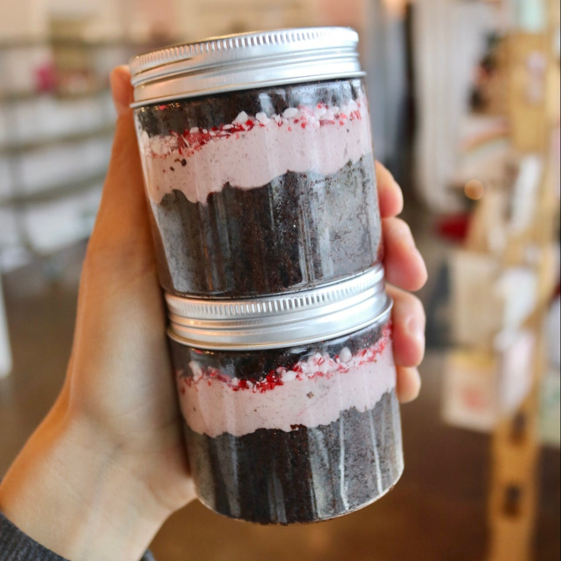 Chocolate Peppermint Oreo Cake Jar