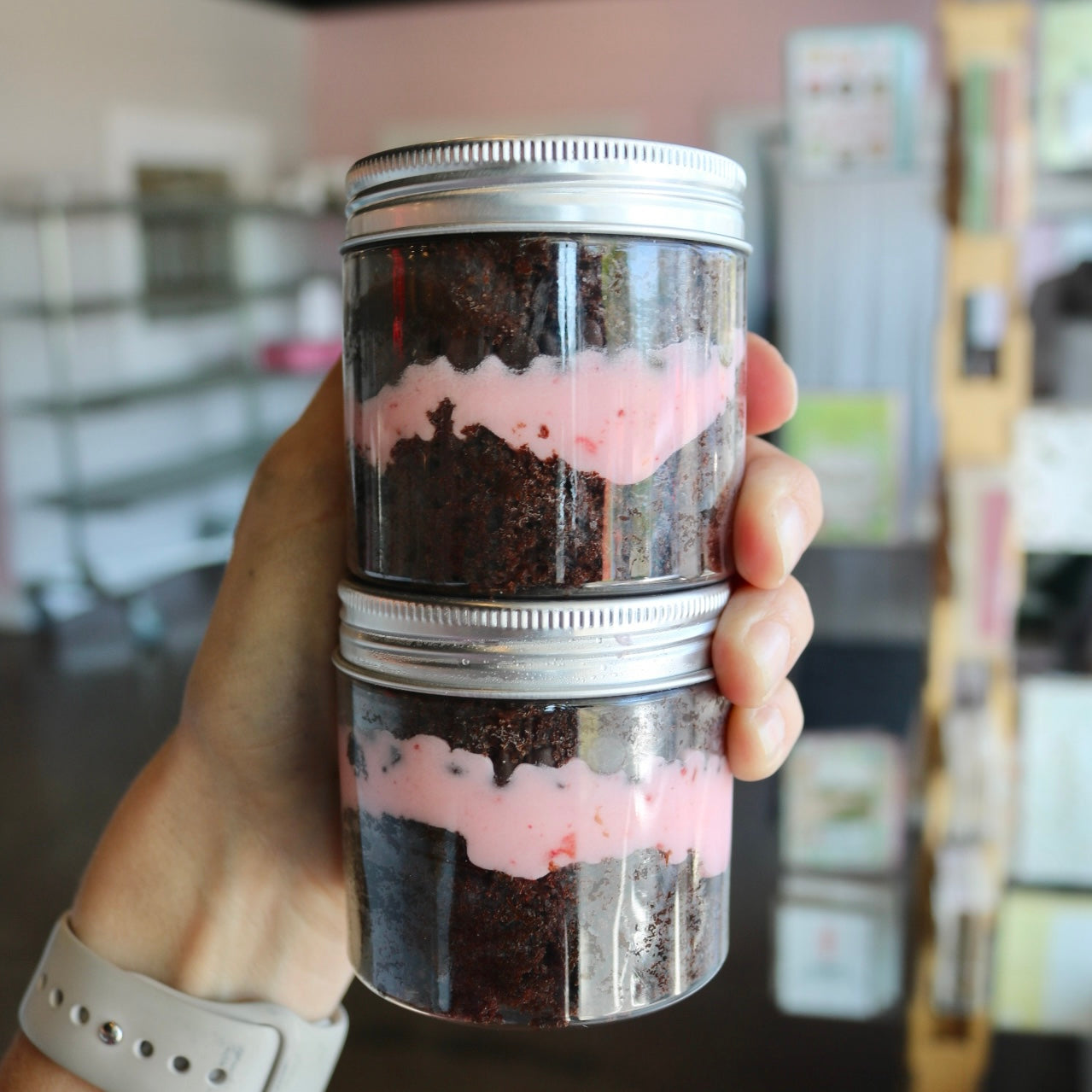 Chocolate Strawberry Cake Jar