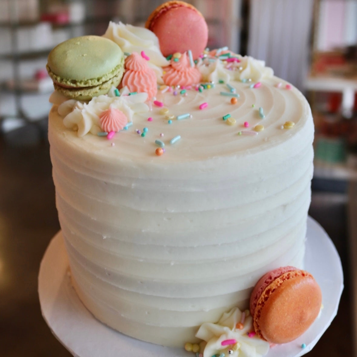 Macaron Rustic Cake (semi-custom)