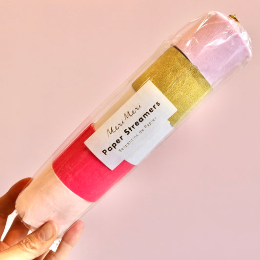 Pink Crepe Paper Streamers (x 5)