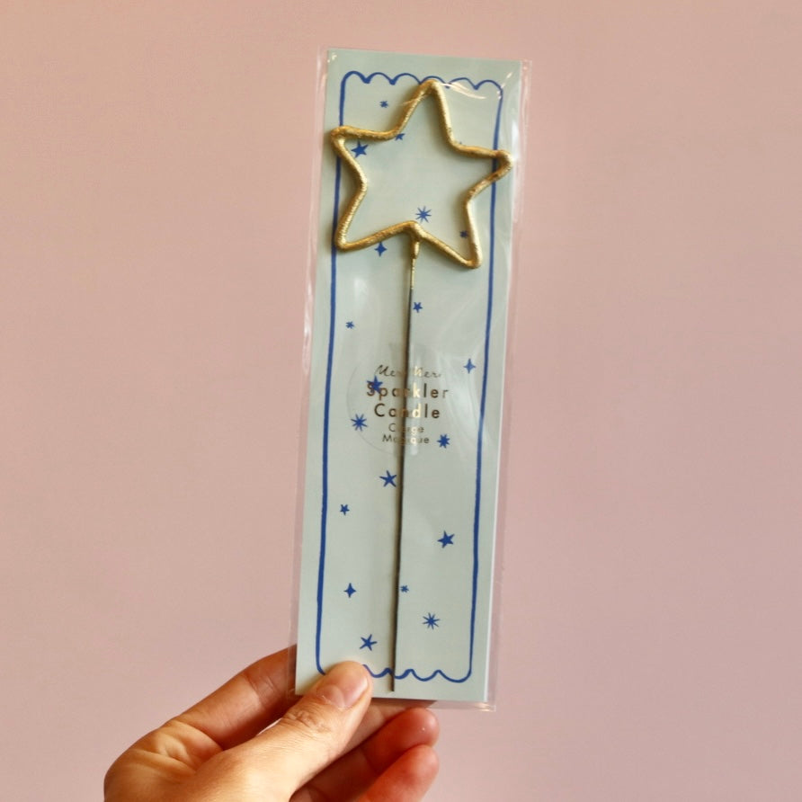 Gold Sparkler Star Candle