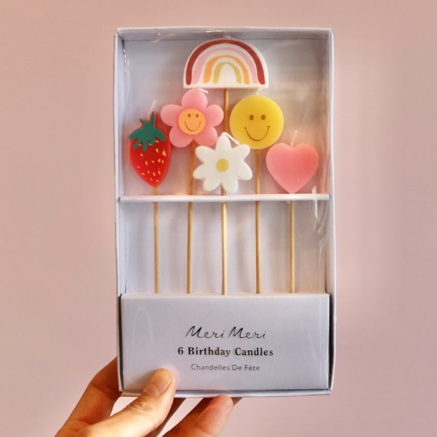 Happy Face Icons Candles (x6)