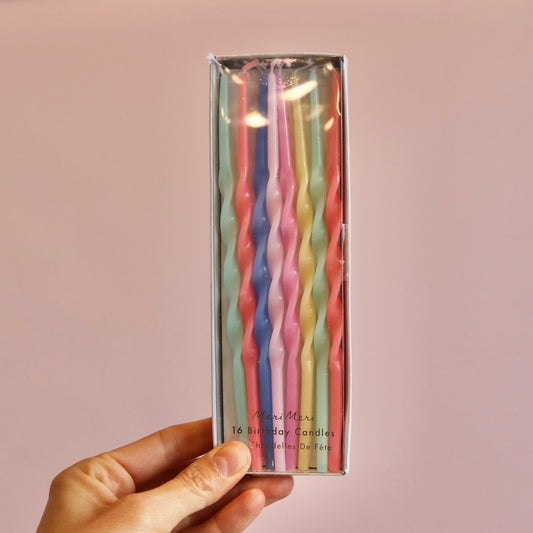 Mixed Twisted Long Candles (x 16)