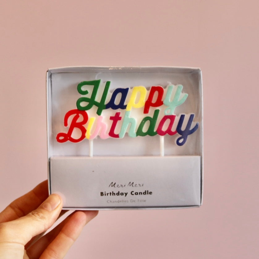 Multicolor Happy Birthday Candle