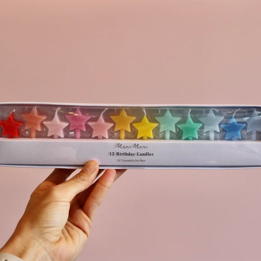 Rainbow Star Candles (x12)