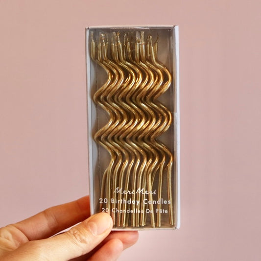 Gold Swirly Candles (x 20)
