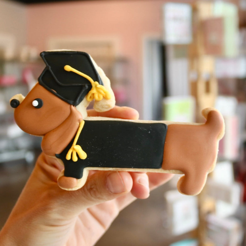 Graduation Doxie Cookie