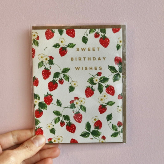 Sweet Birthday Wishes Strawberry Card