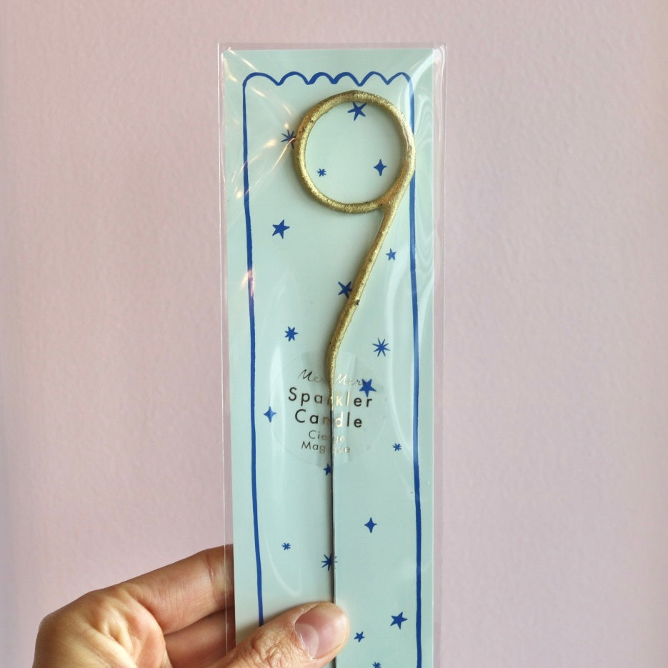 Gold Sparkler 9 Candle