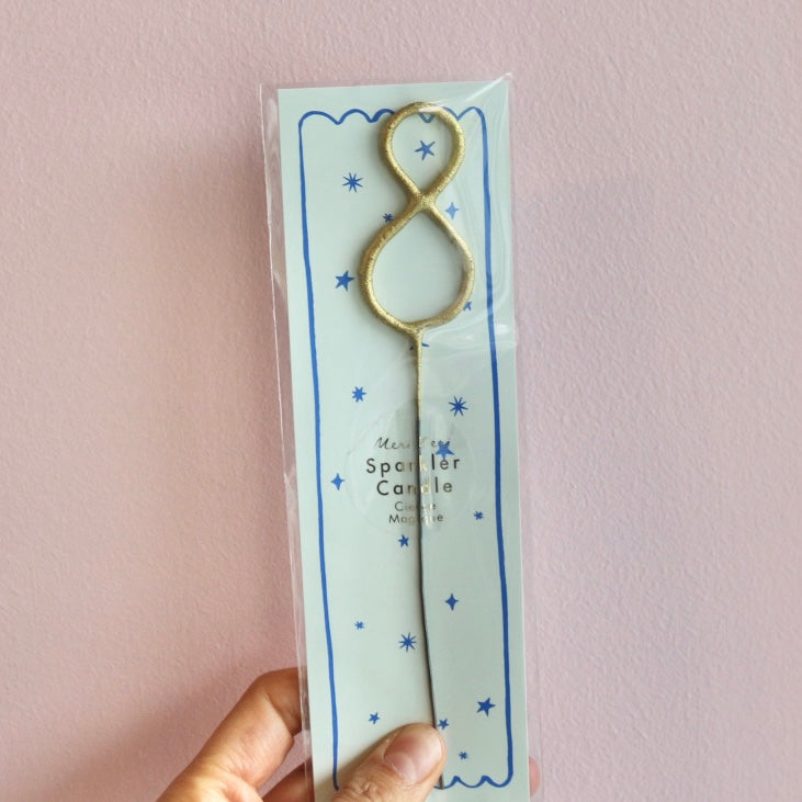 Gold Sparkler 8 Candle