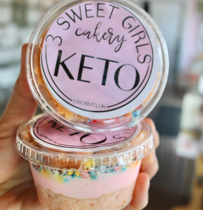 Keto Strawberry Birthday Cake Cup