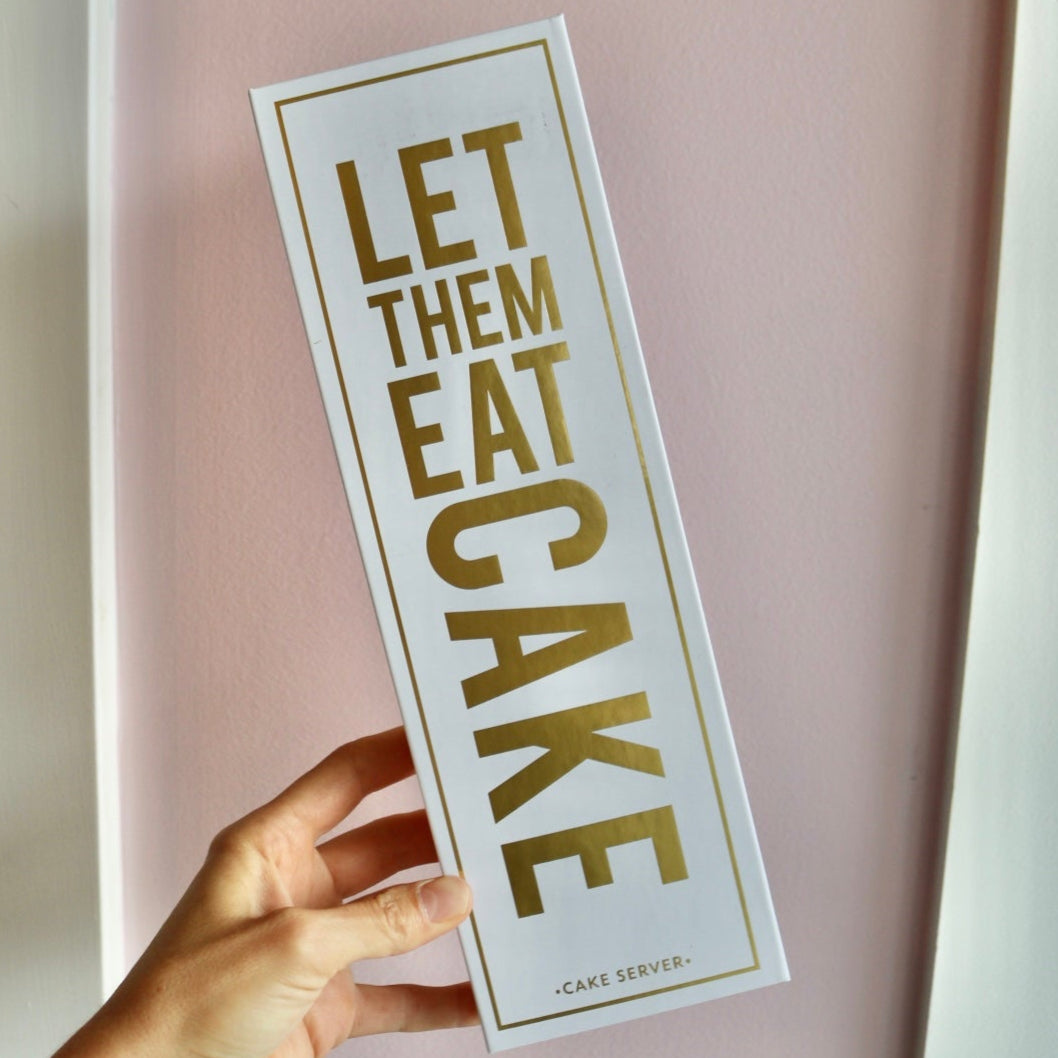 Boxed Gold & White Cake Server