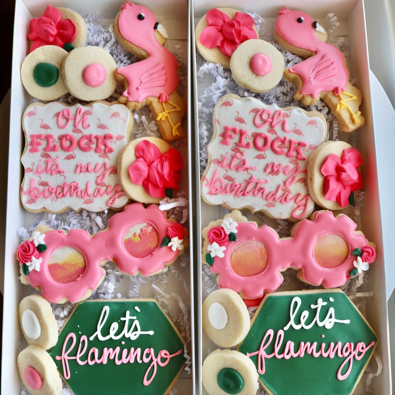 Flamingo Birthday Cookie Box