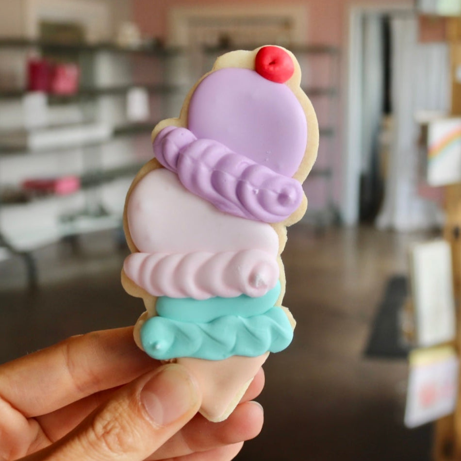 Triple Scoop Ice Cream Cone Cookie