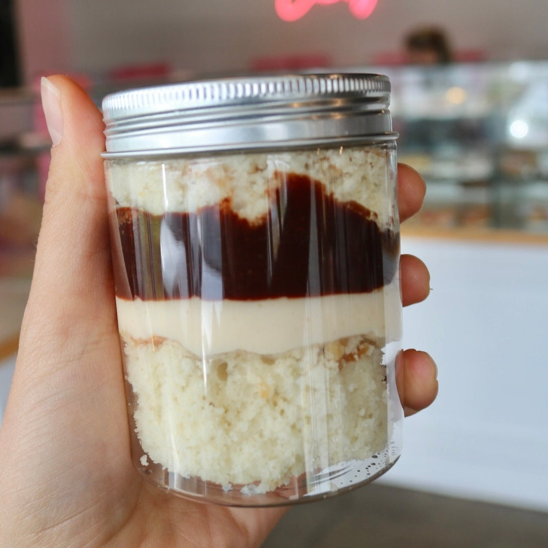 Vanilla Cookie Dough Ganache Cake Jar