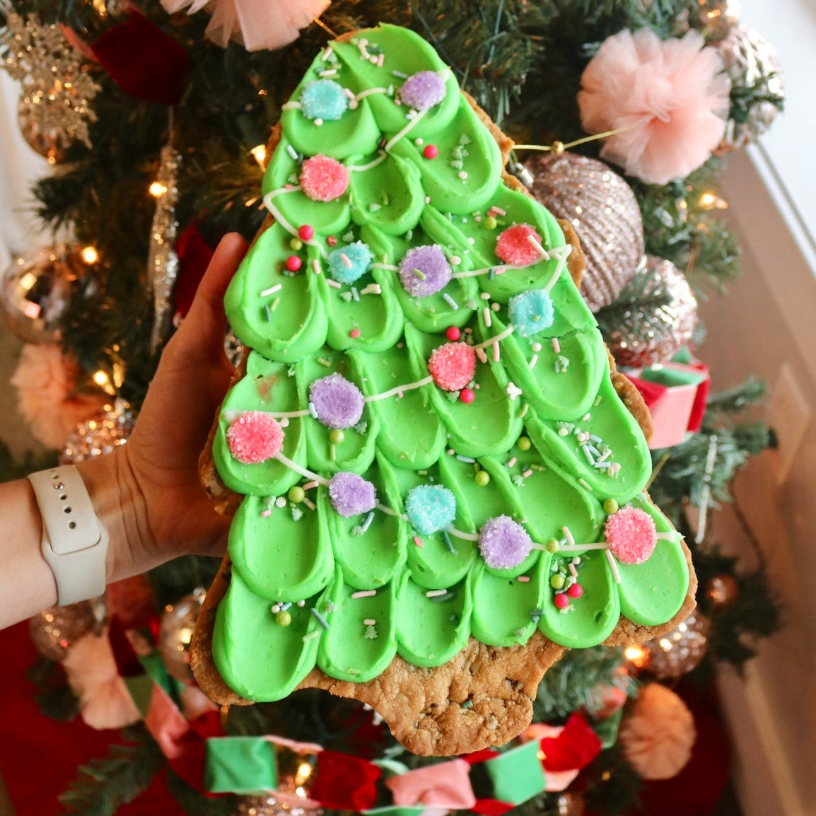 Christmas Tree Cookie Cake