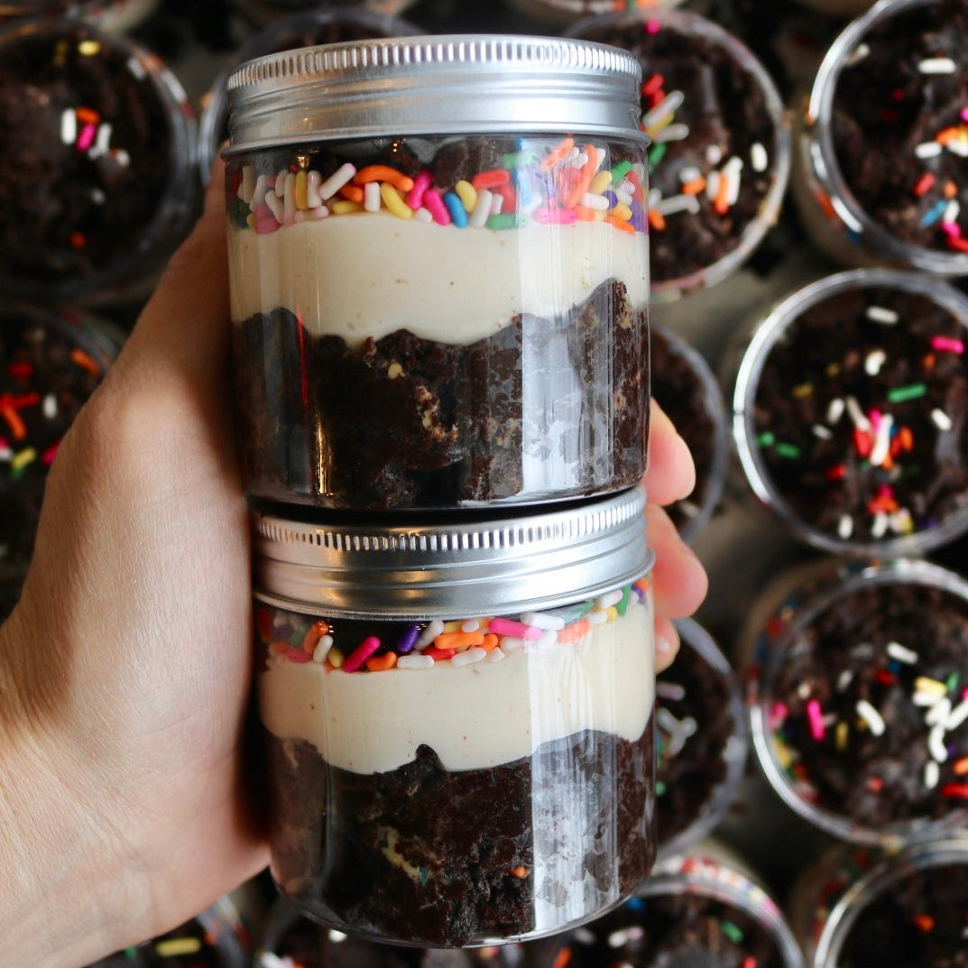 Peanut Butter Birthday Brownie Cake Jar