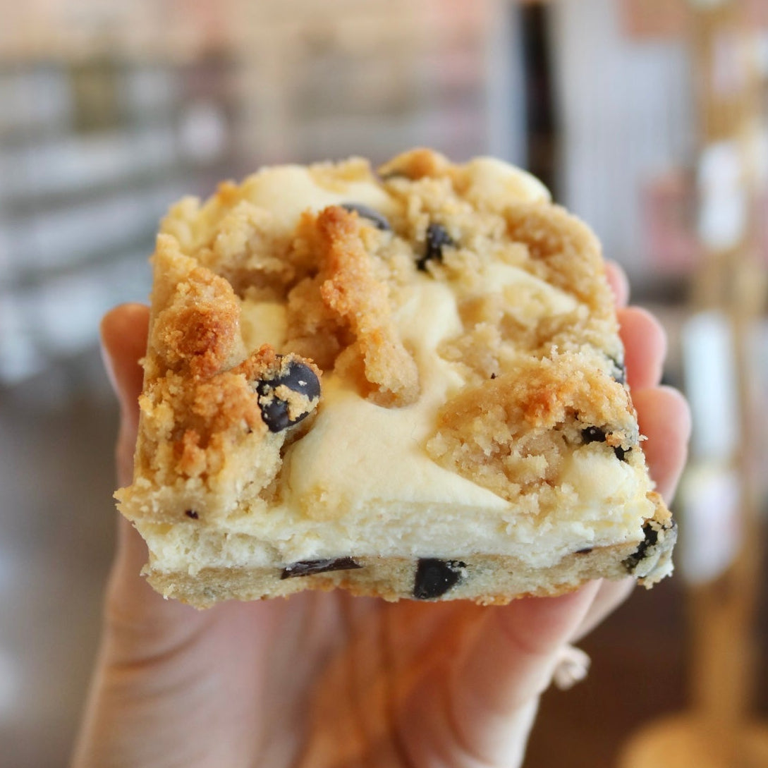 Keto Chocolate Chip Cookie Cheesecake Bar
