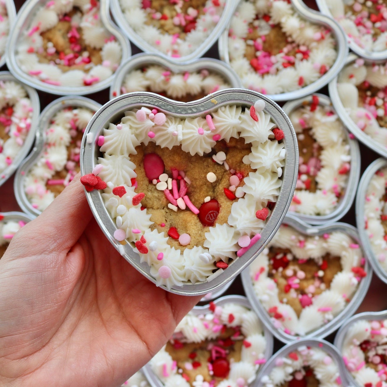Snack-size Heart Cookie Cake