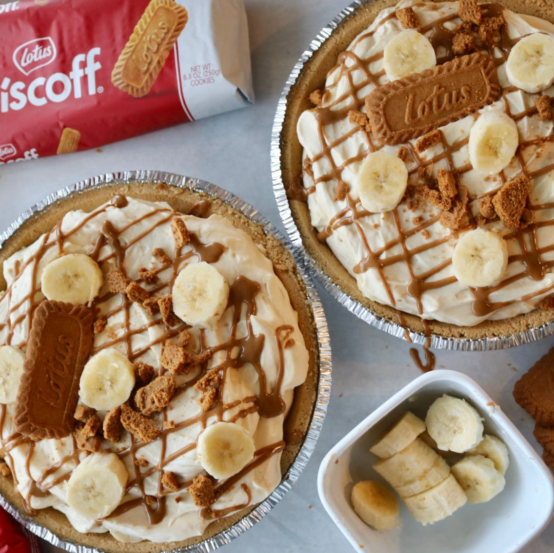 Biscoff Cookie Butter Banana Pudding Pie