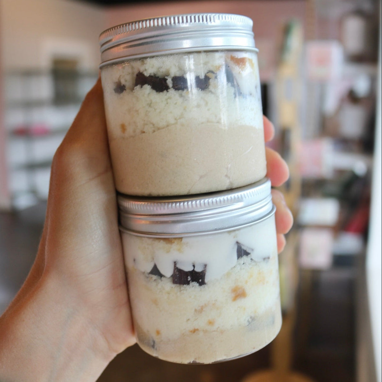 Vanilla Cookie dough Cake Jar