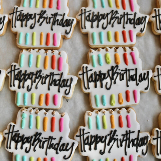 Happy Birthday Rainbow Candle Cookie