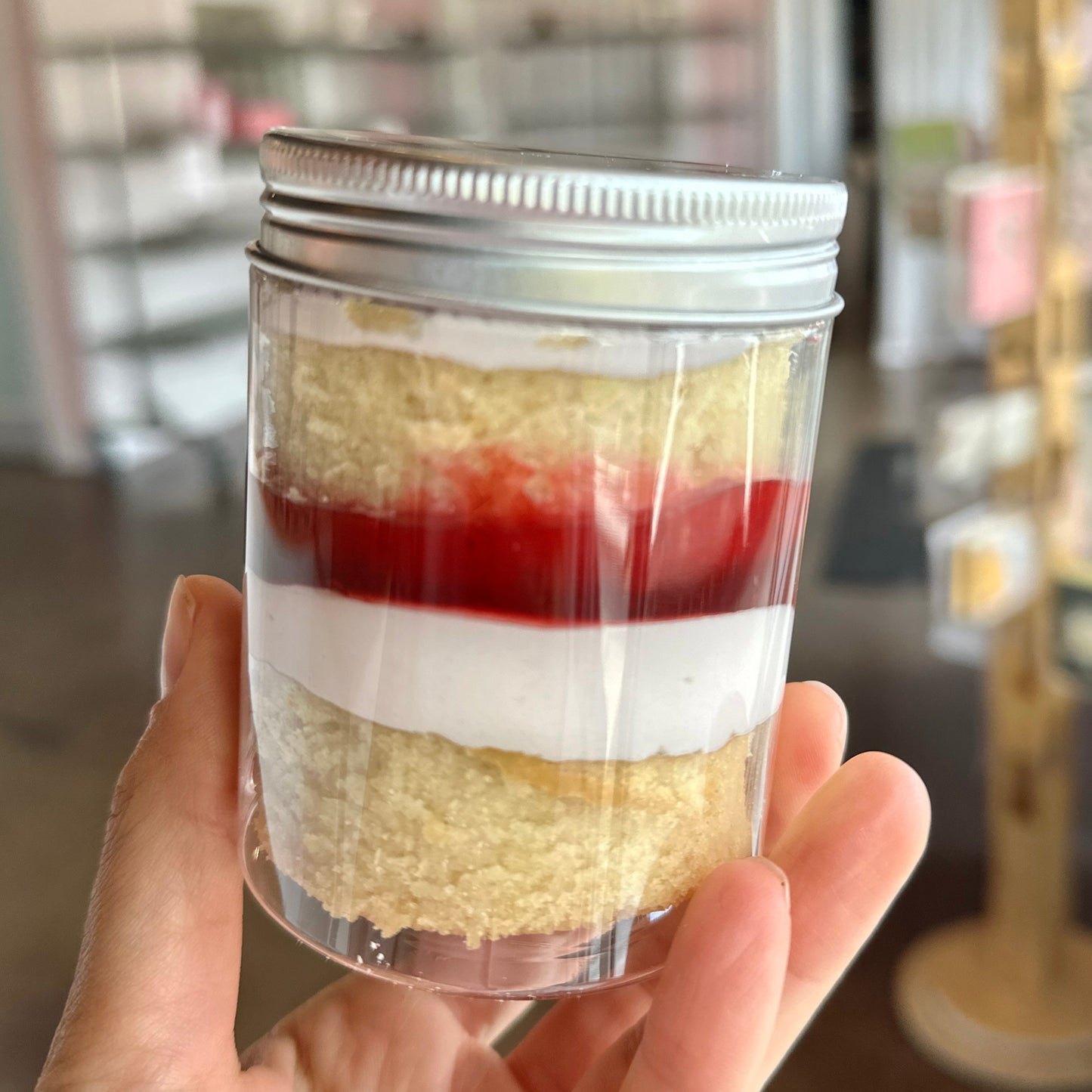 Vegan Raspberry Vanilla Cake Jar