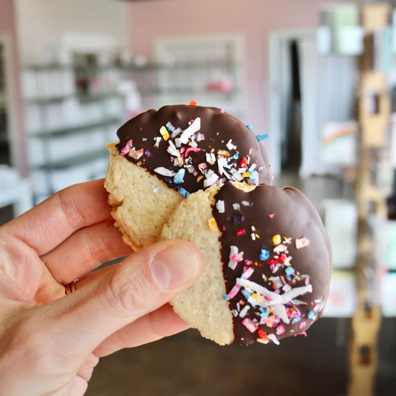 Keto Chocolate Dipped Shortbread Cookies